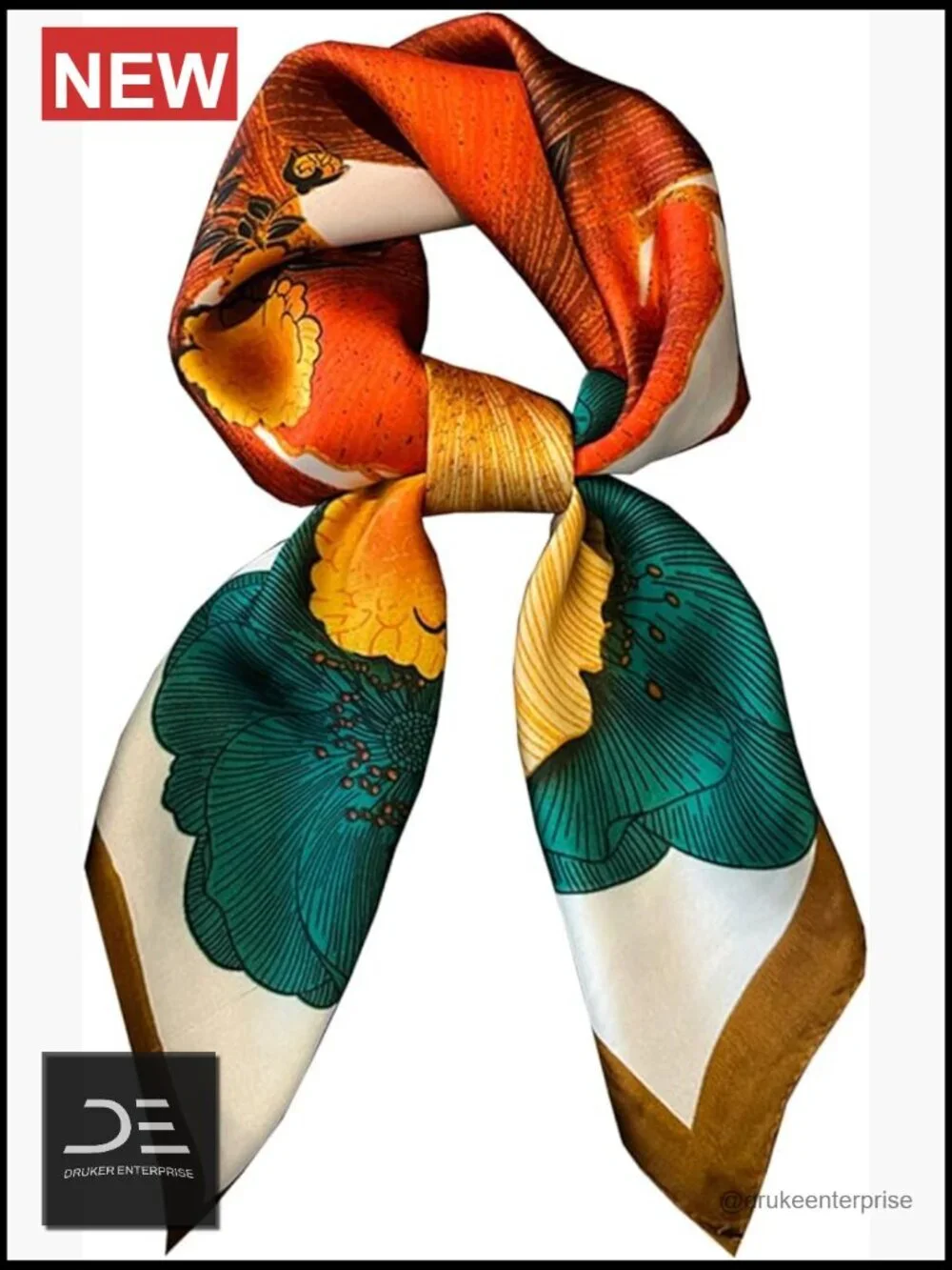Lightweight Fashion Silk Head Scarf Bandana for Women - Versatile Hair Wrap &